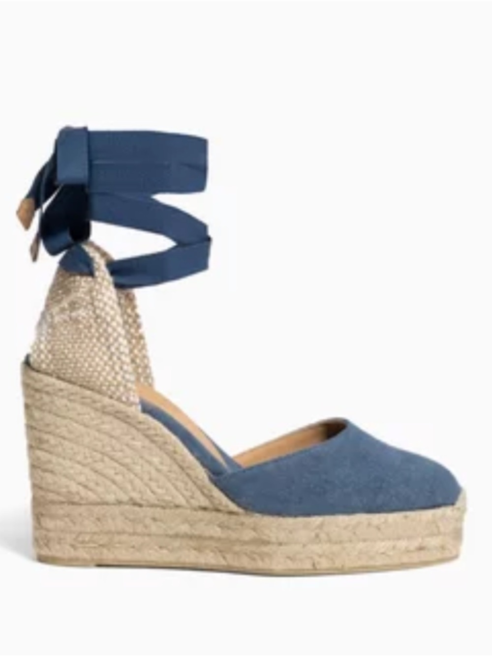 Castañer Blue Canvas Colorblock Pattern Espadrilles 41